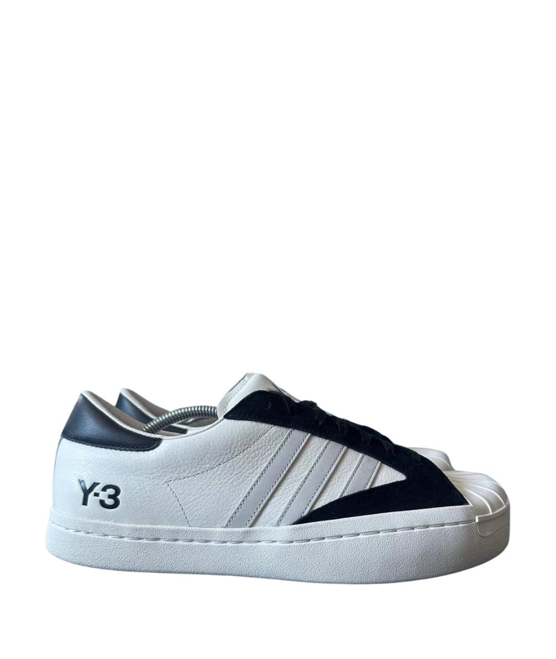 Y-3 Белые кожаные низкие кроссовки / кеды, фото 1