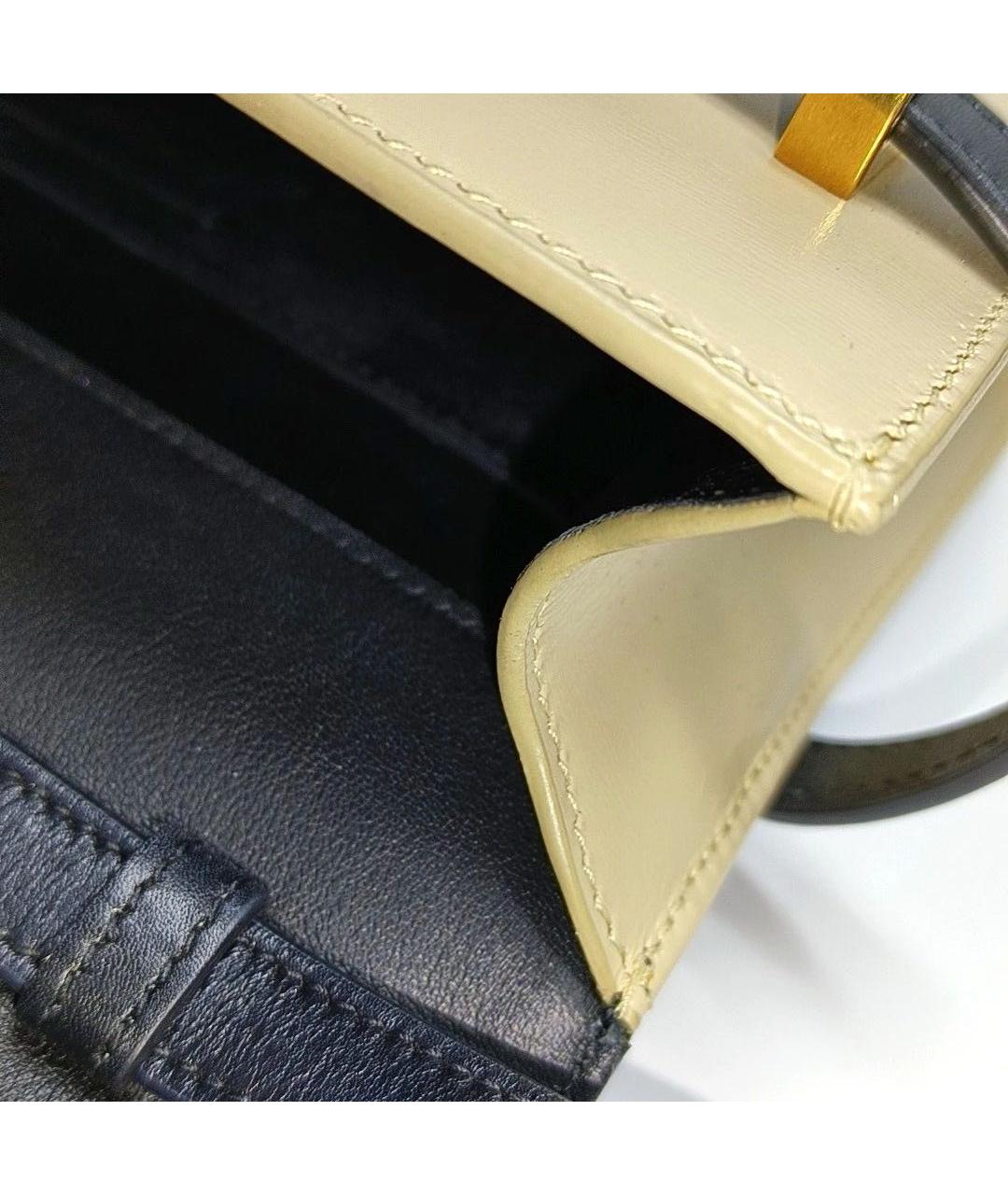 SAINT LAURENT Бежевая кожаная сумка через плечо, фото 8