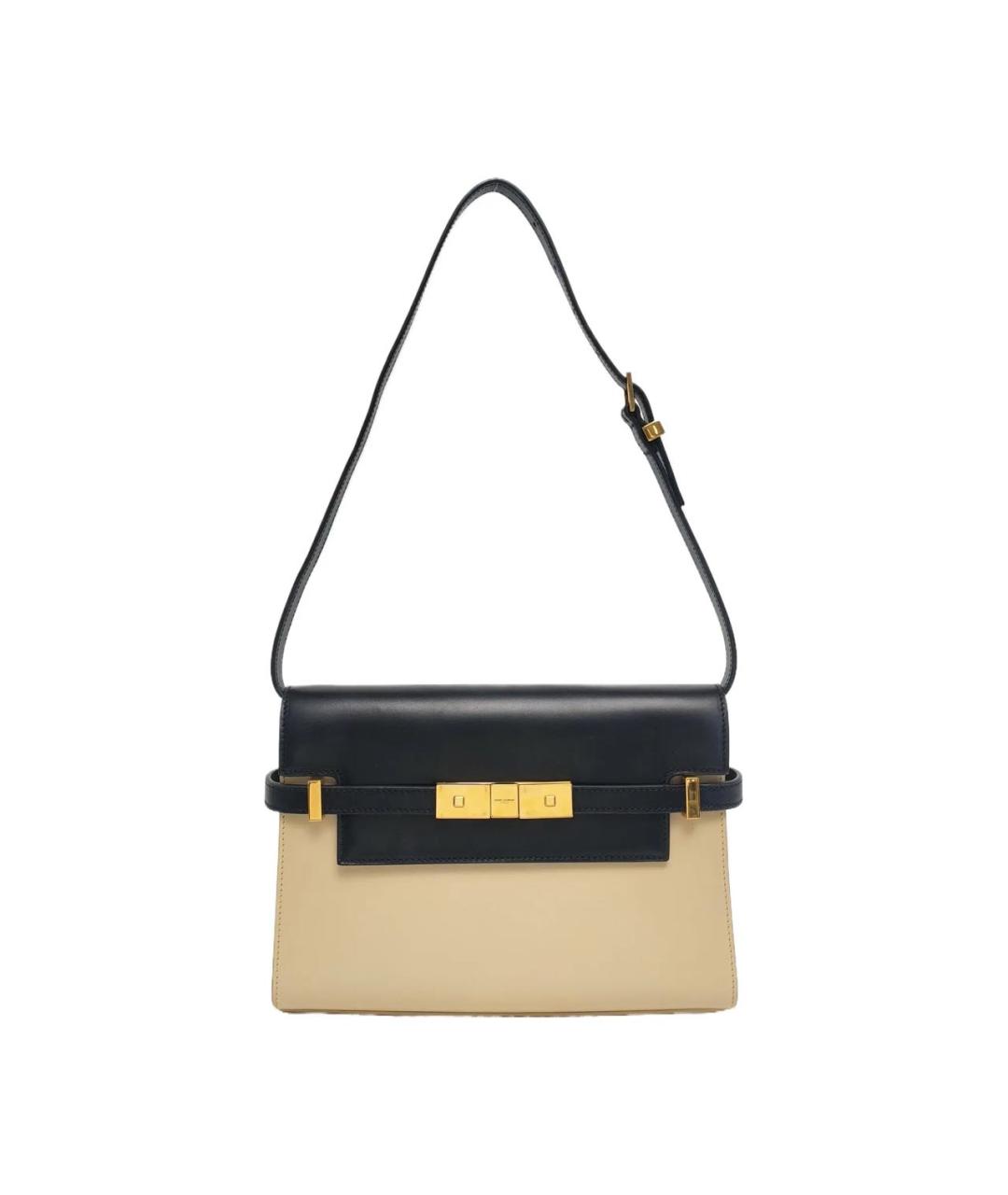 SAINT LAURENT Бежевая кожаная сумка через плечо, фото 1