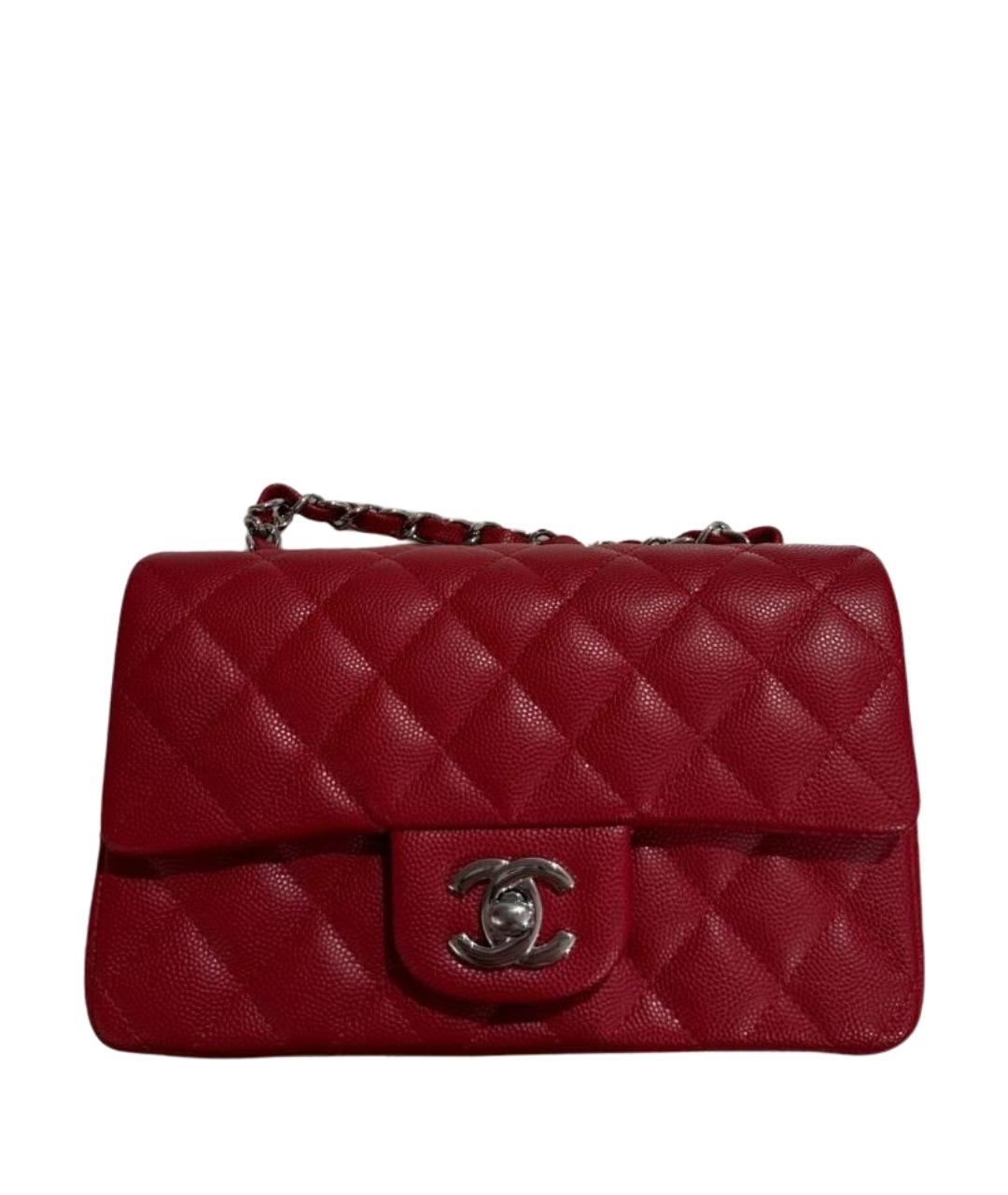 CHANEL Красная кожаная сумка через плечо, фото 1