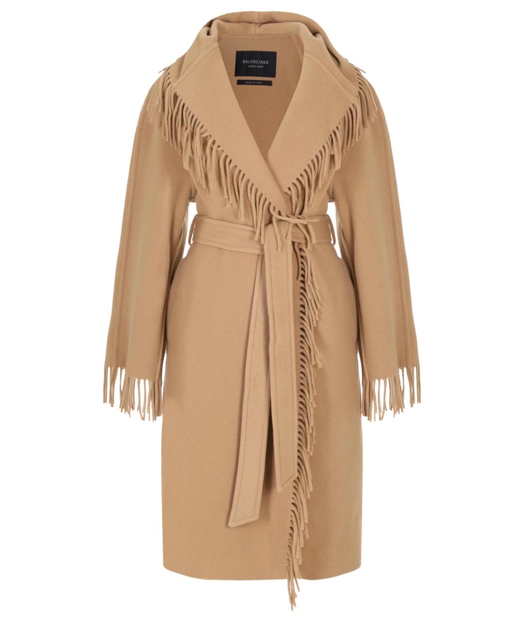BALENCIAGA Бежевое шерстяное пальто, фото 1