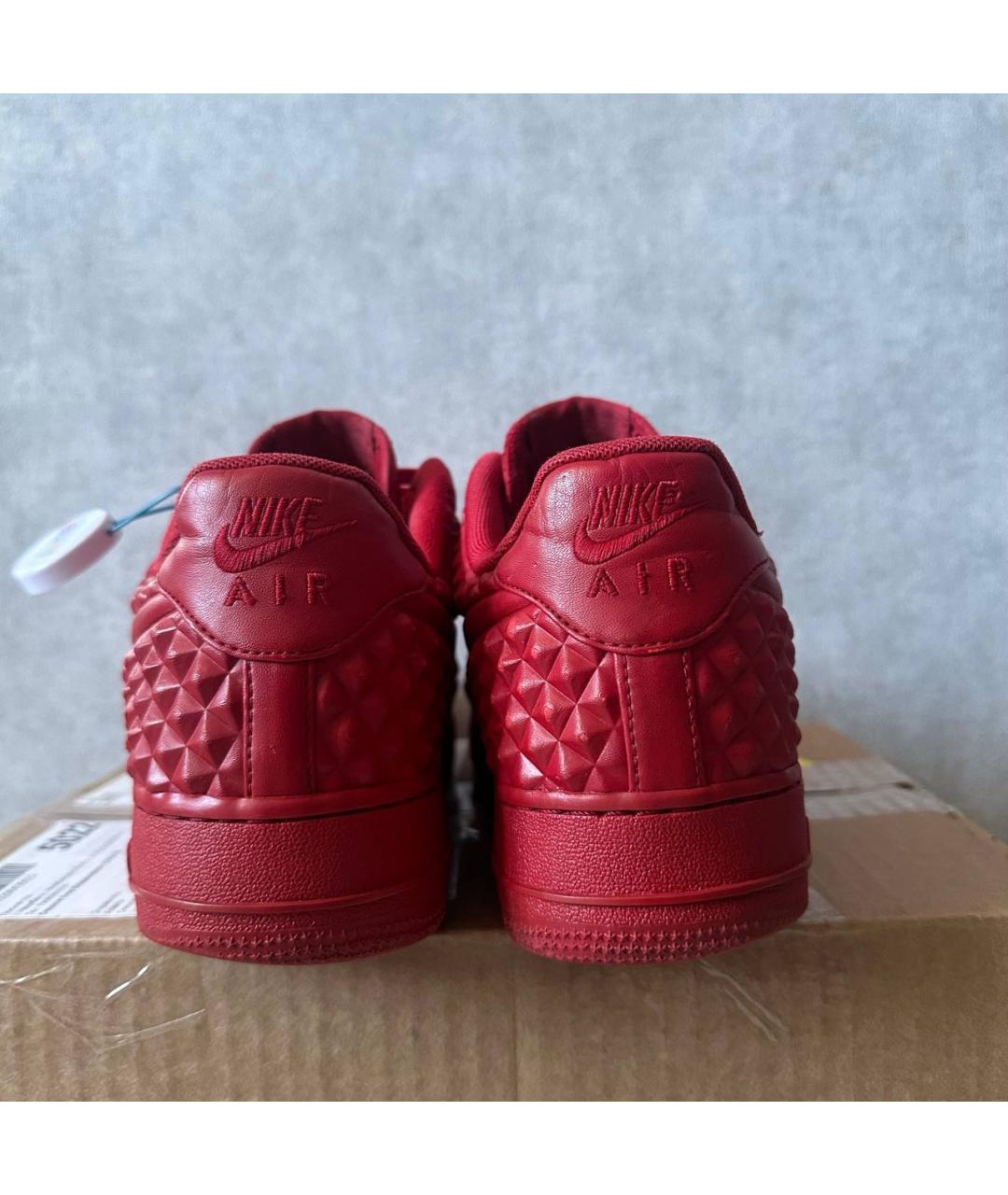 NIKE Красные кожаные низкие кроссовки / кеды, фото 4