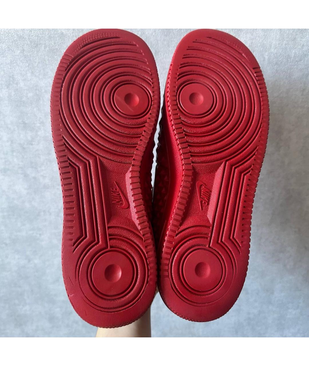 NIKE Красные кожаные низкие кроссовки / кеды, фото 5