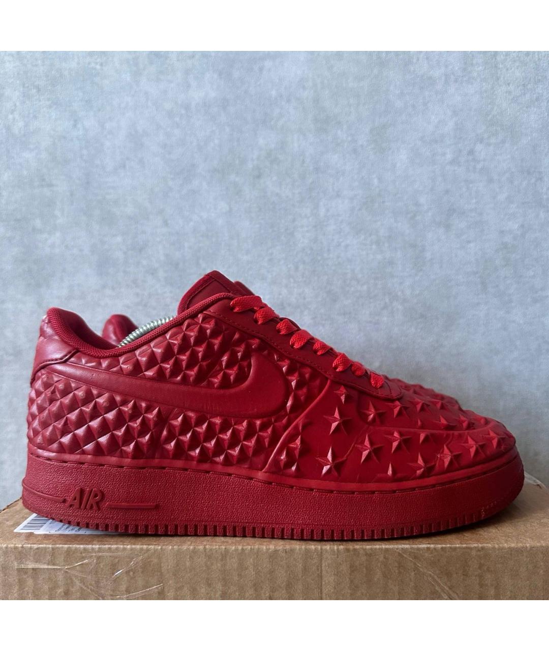 NIKE Красные кожаные низкие кроссовки / кеды, фото 8