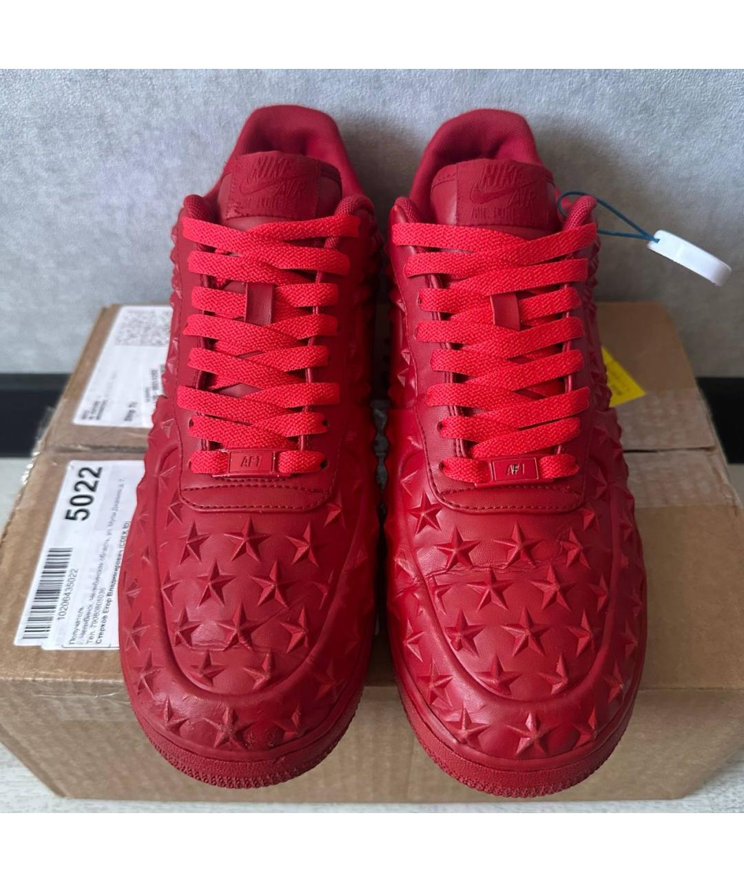 NIKE Красные кожаные низкие кроссовки / кеды, фото 2