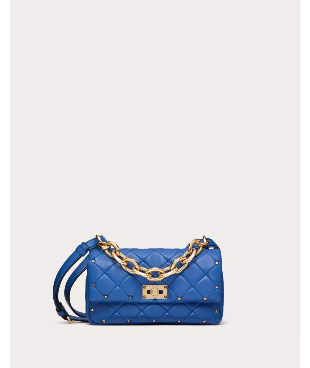 VALENTINO Синяя кожаная сумка через плечо, фото 8