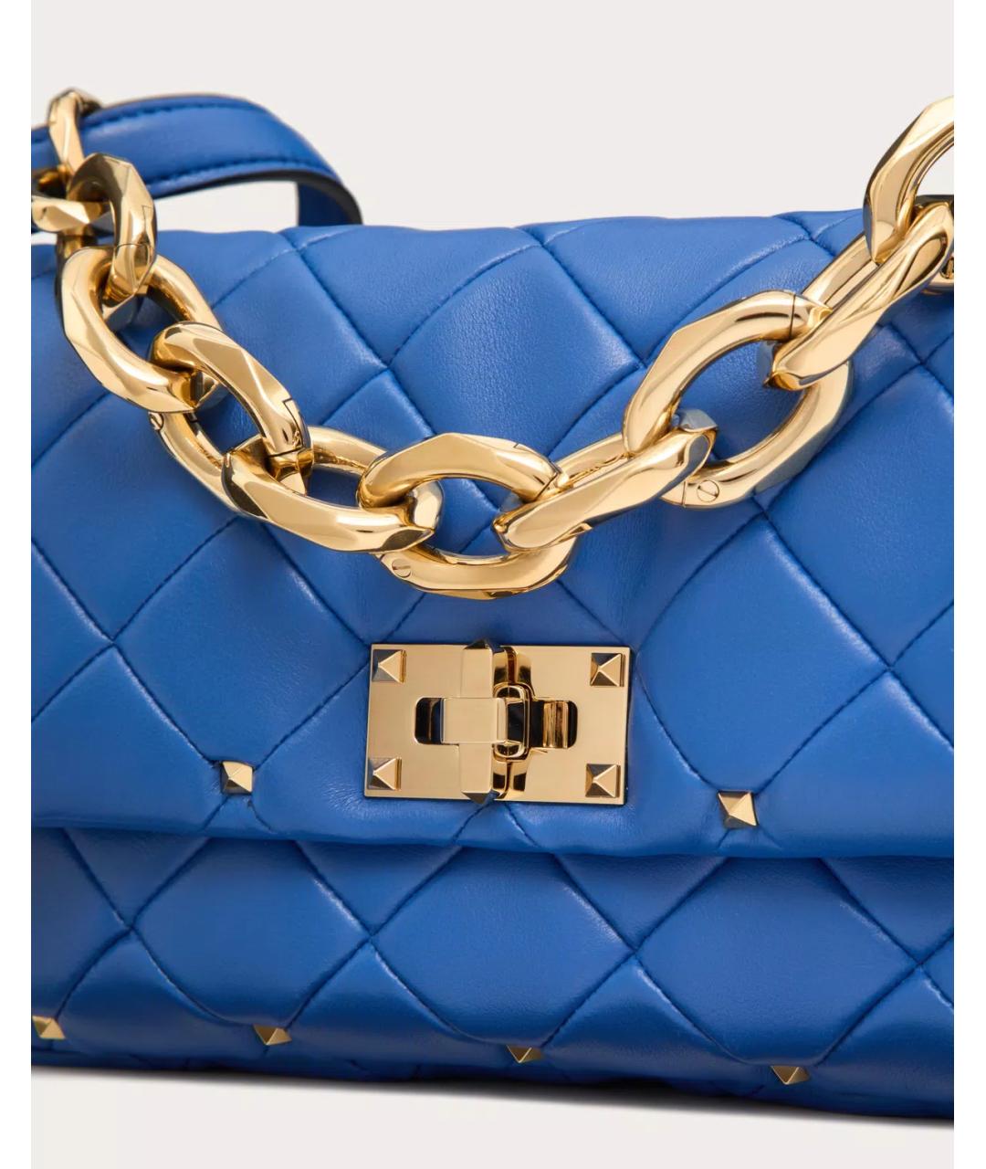 VALENTINO Синяя кожаная сумка через плечо, фото 7