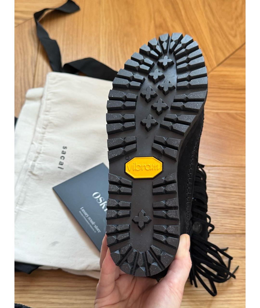 SACAI Черные замшевые ботинки, фото 5