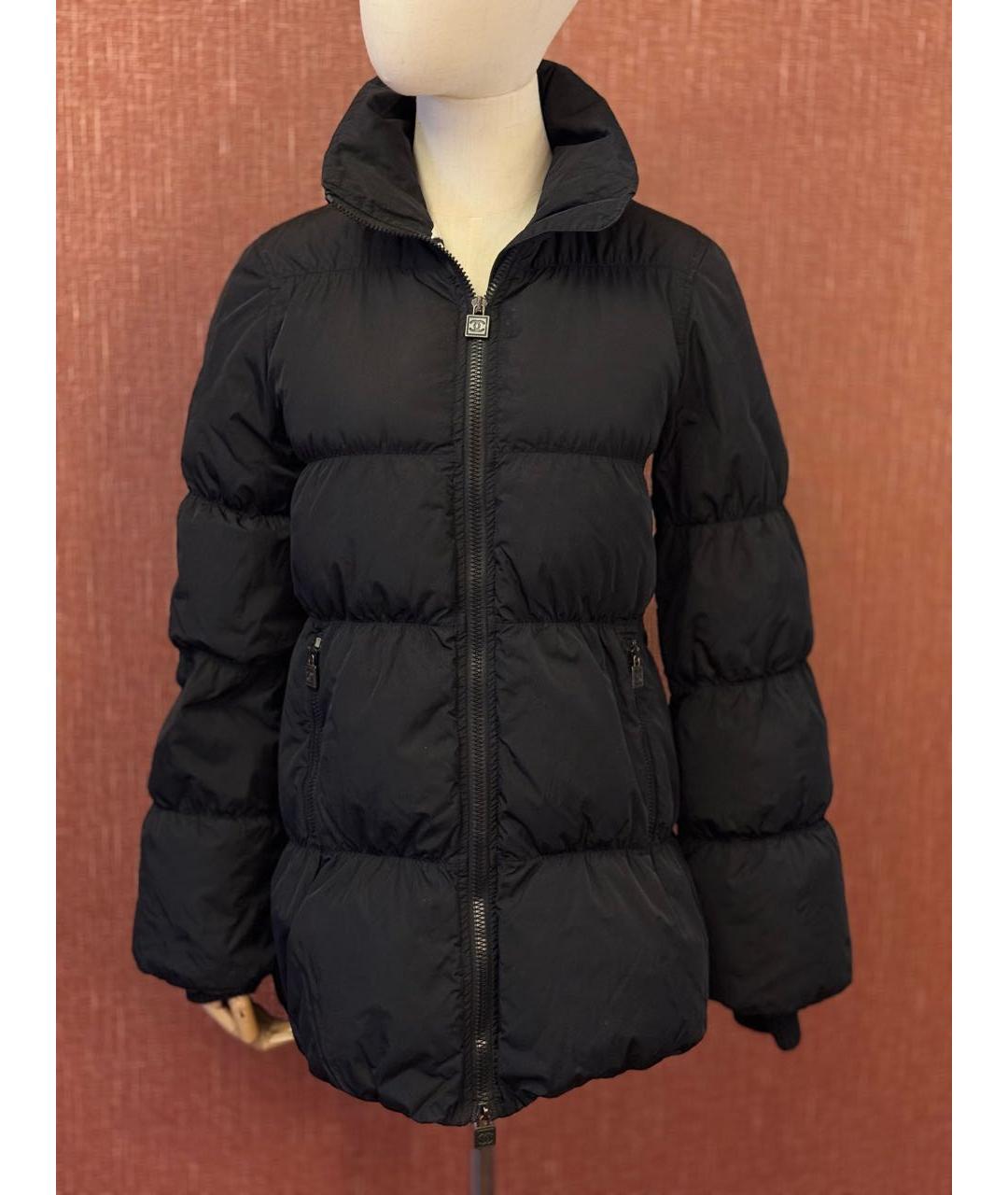 CHANEL Черный полиамидовый пуховик, фото 2