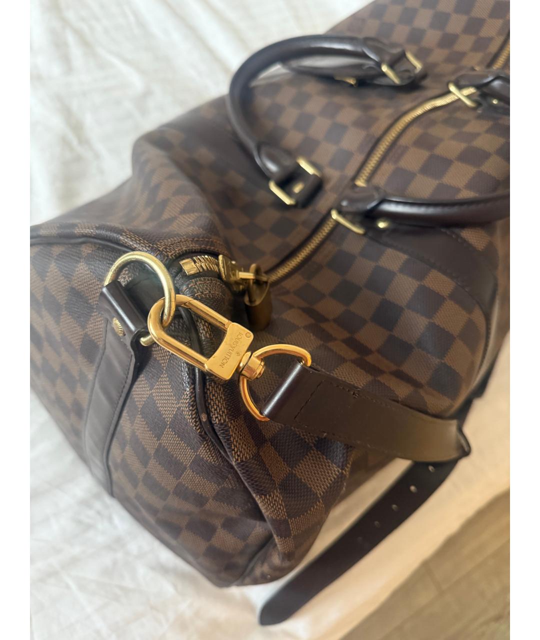 LOUIS VUITTON Коричневая кожаная дорожная/спортивная сумка, фото 2
