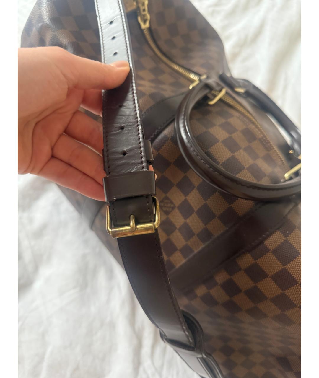 LOUIS VUITTON Коричневая кожаная дорожная/спортивная сумка, фото 4