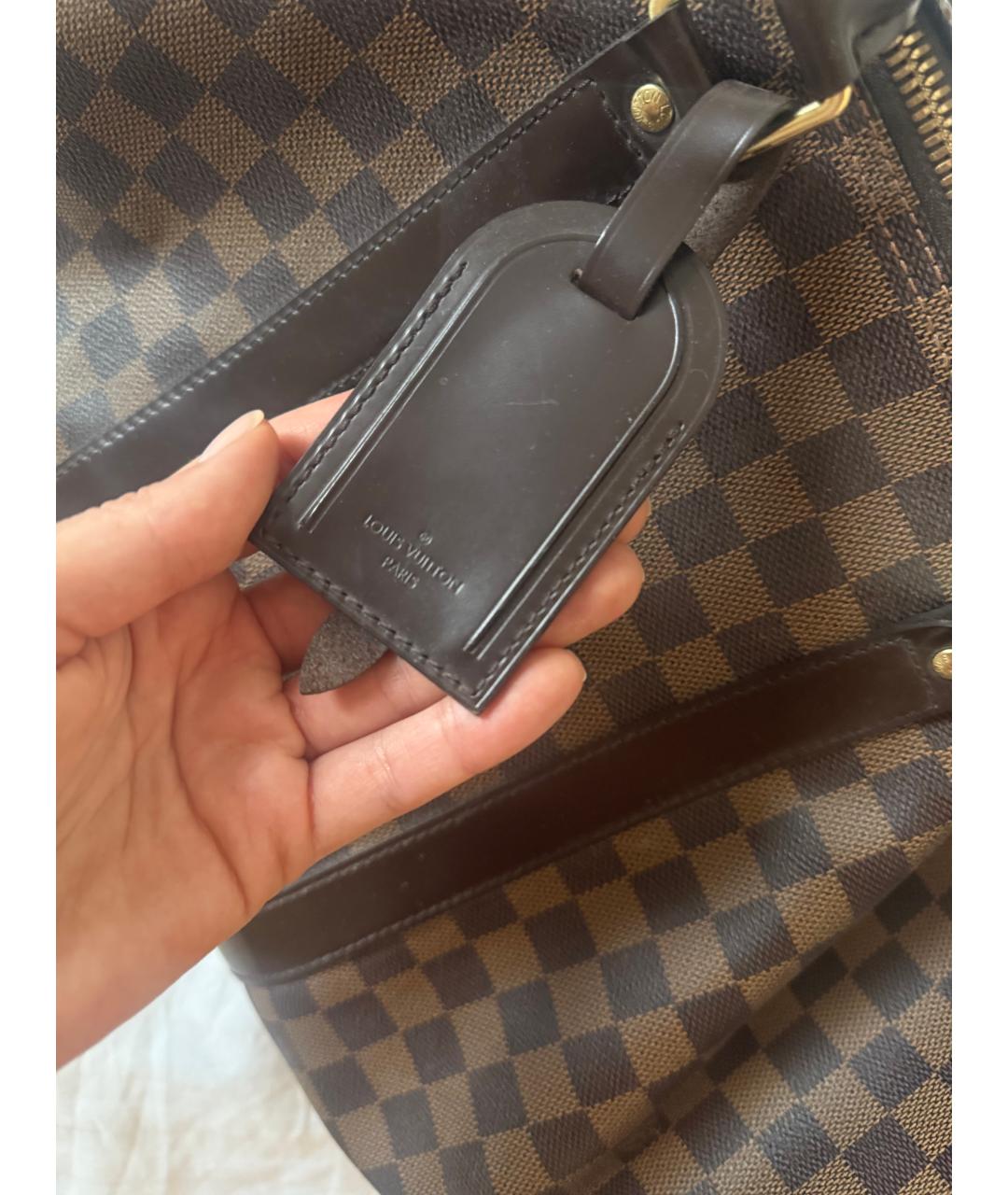 LOUIS VUITTON Коричневая кожаная дорожная/спортивная сумка, фото 5