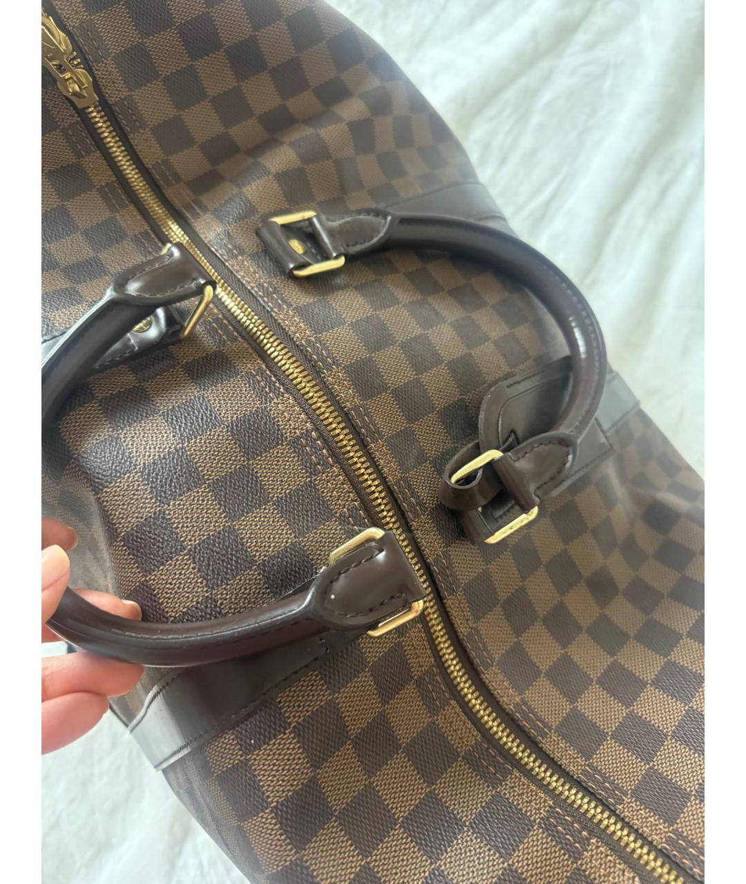 LOUIS VUITTON Коричневая кожаная дорожная/спортивная сумка, фото 3