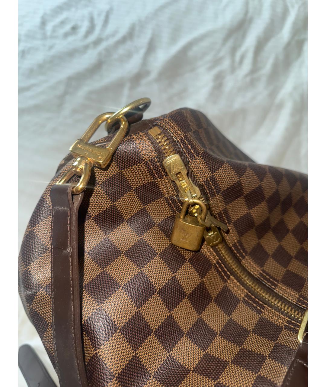 LOUIS VUITTON Коричневая кожаная дорожная/спортивная сумка, фото 7