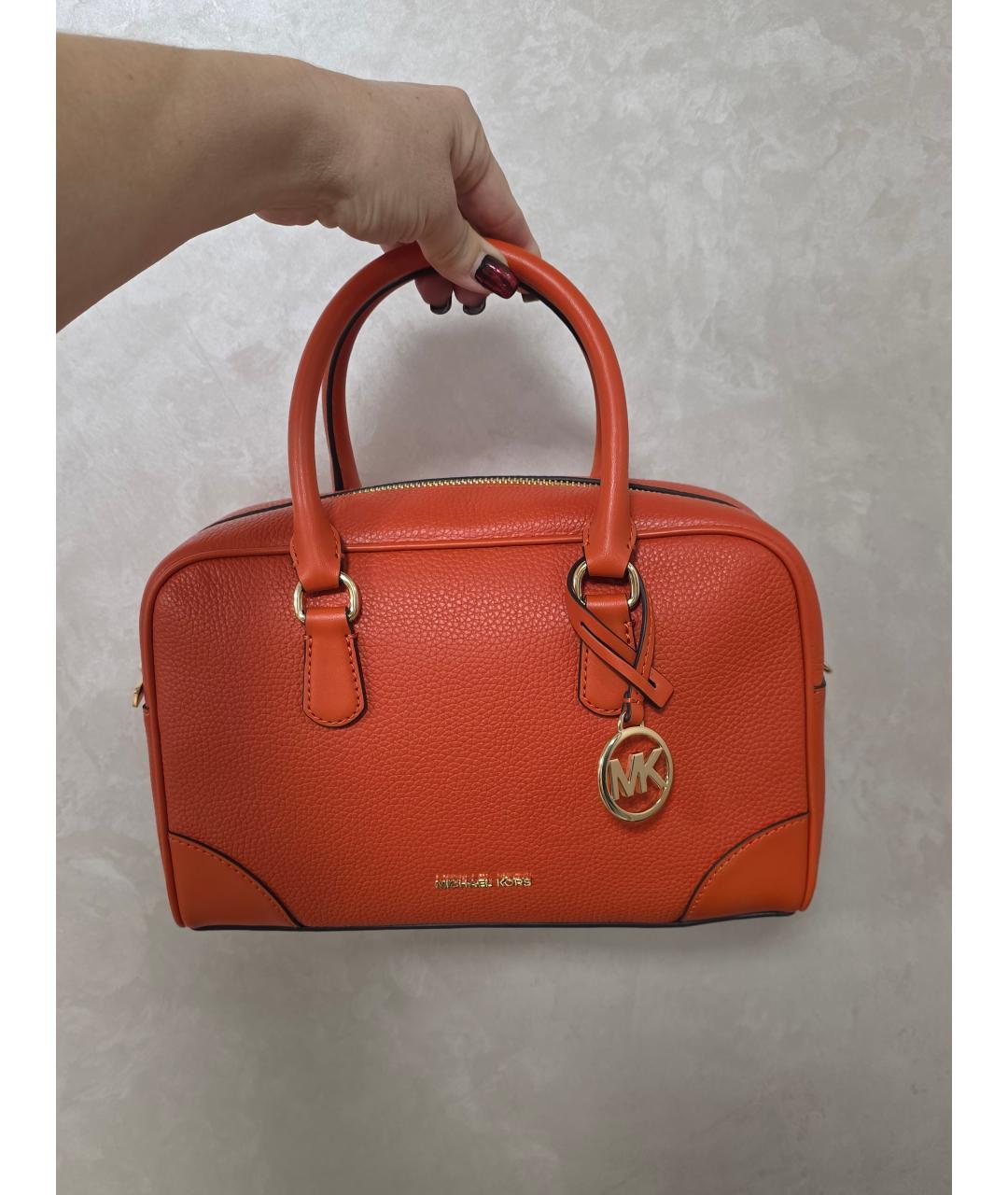 MICHAEL KORS Оранжевая кожаная сумка через плечо, фото 3