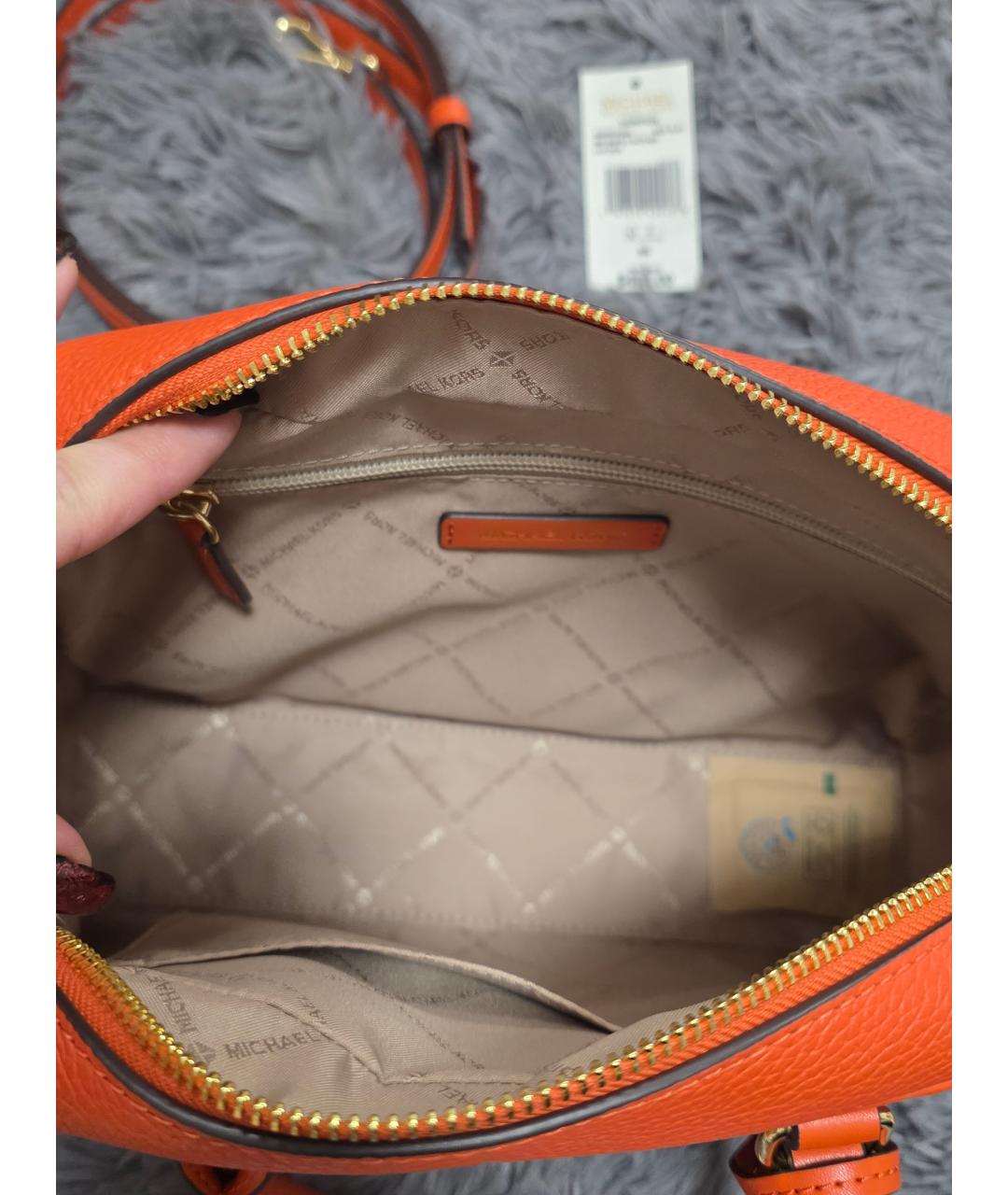 MICHAEL KORS Оранжевая кожаная сумка через плечо, фото 4