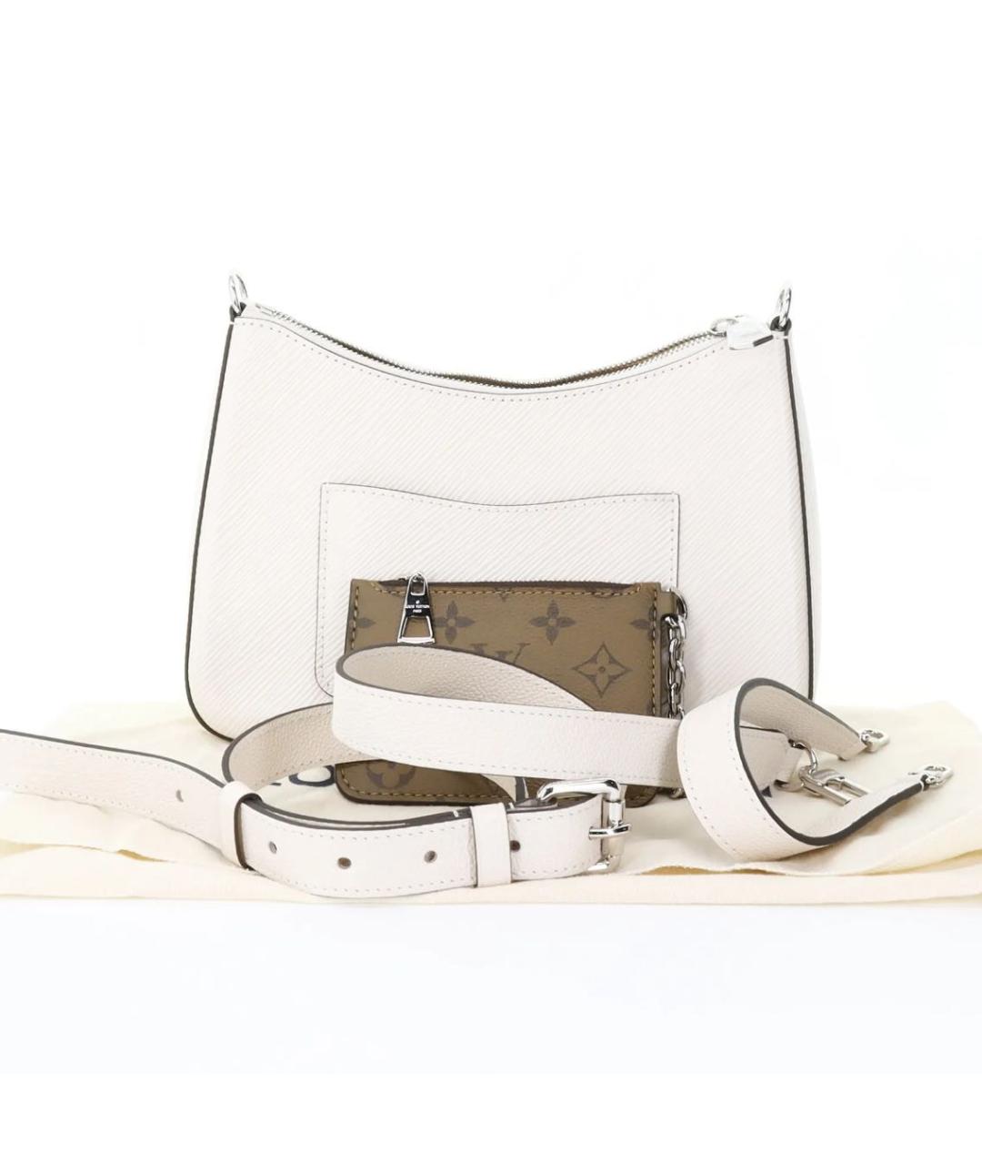 LOUIS VUITTON Белая кожаная сумка через плечо, фото 6