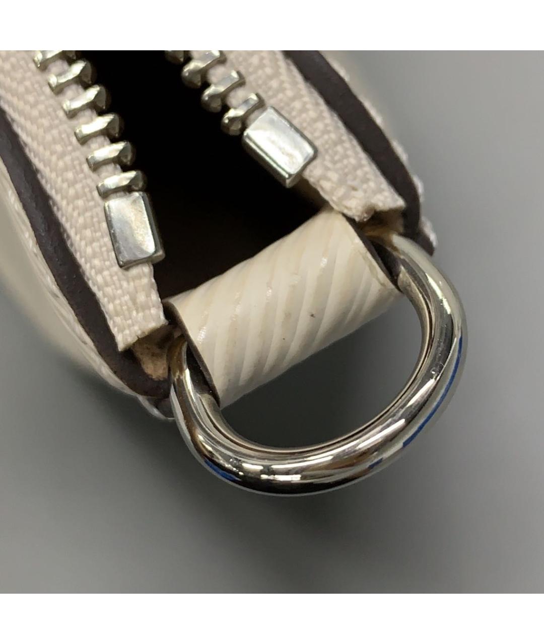 LOUIS VUITTON Белая кожаная сумка через плечо, фото 7