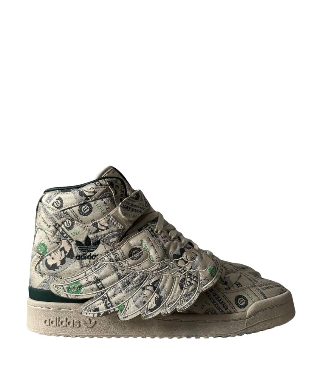 ADIDAS Зеленые текстильные высокие кроссовки / кеды, фото 1