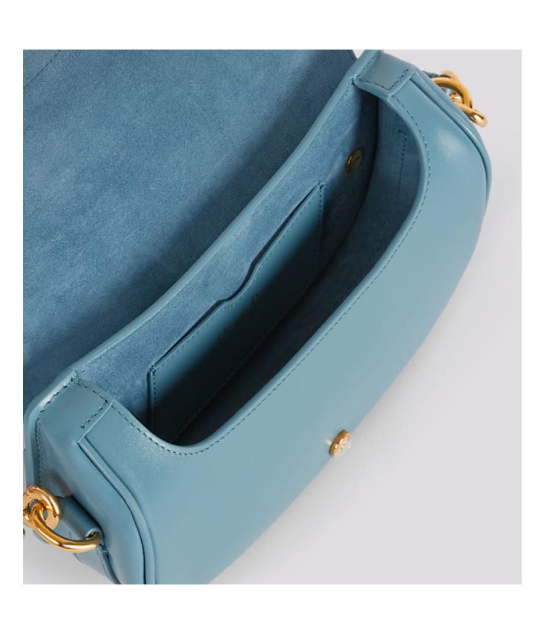 CHRISTIAN DIOR Голубая кожаная сумка через плечо, фото 3