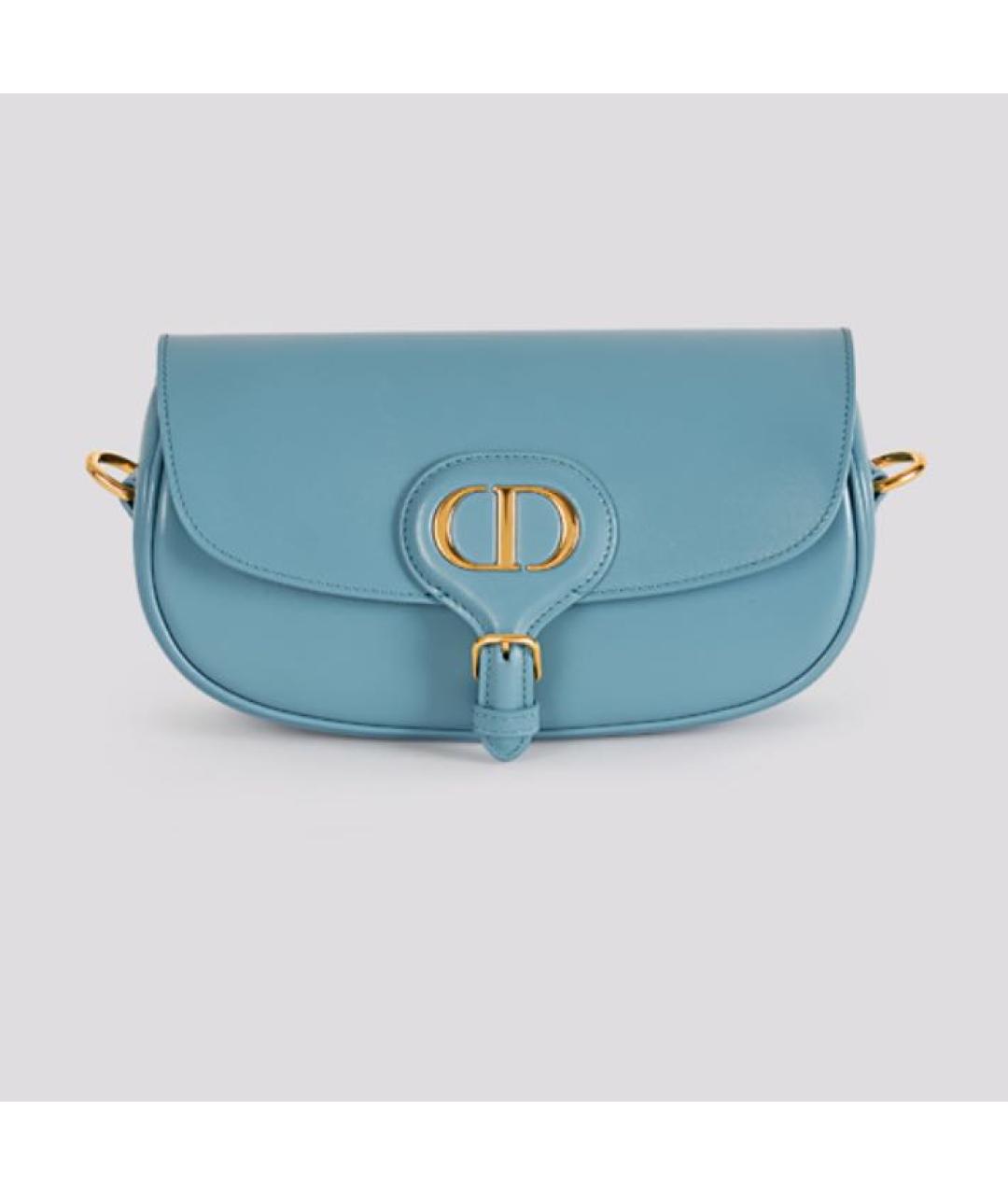 CHRISTIAN DIOR Голубая кожаная сумка через плечо, фото 5