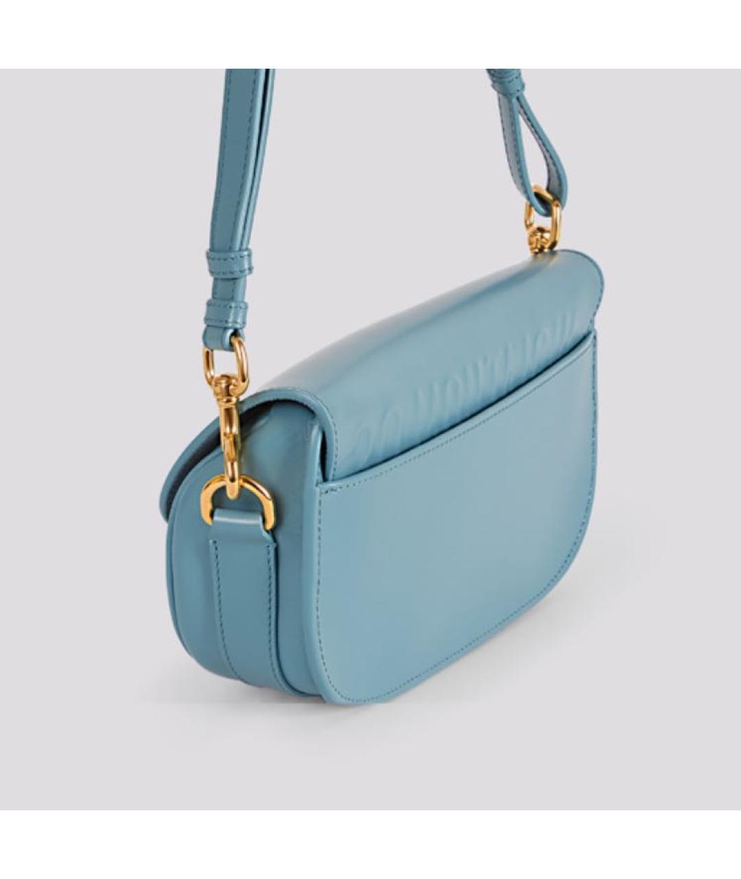 CHRISTIAN DIOR Голубая кожаная сумка через плечо, фото 2