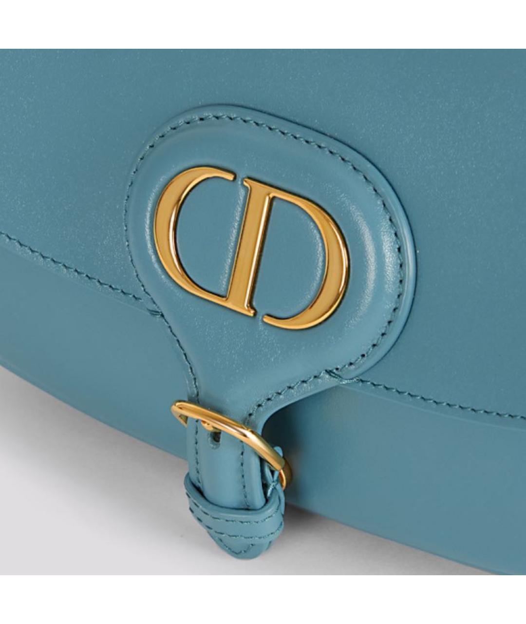 CHRISTIAN DIOR Голубая кожаная сумка через плечо, фото 4