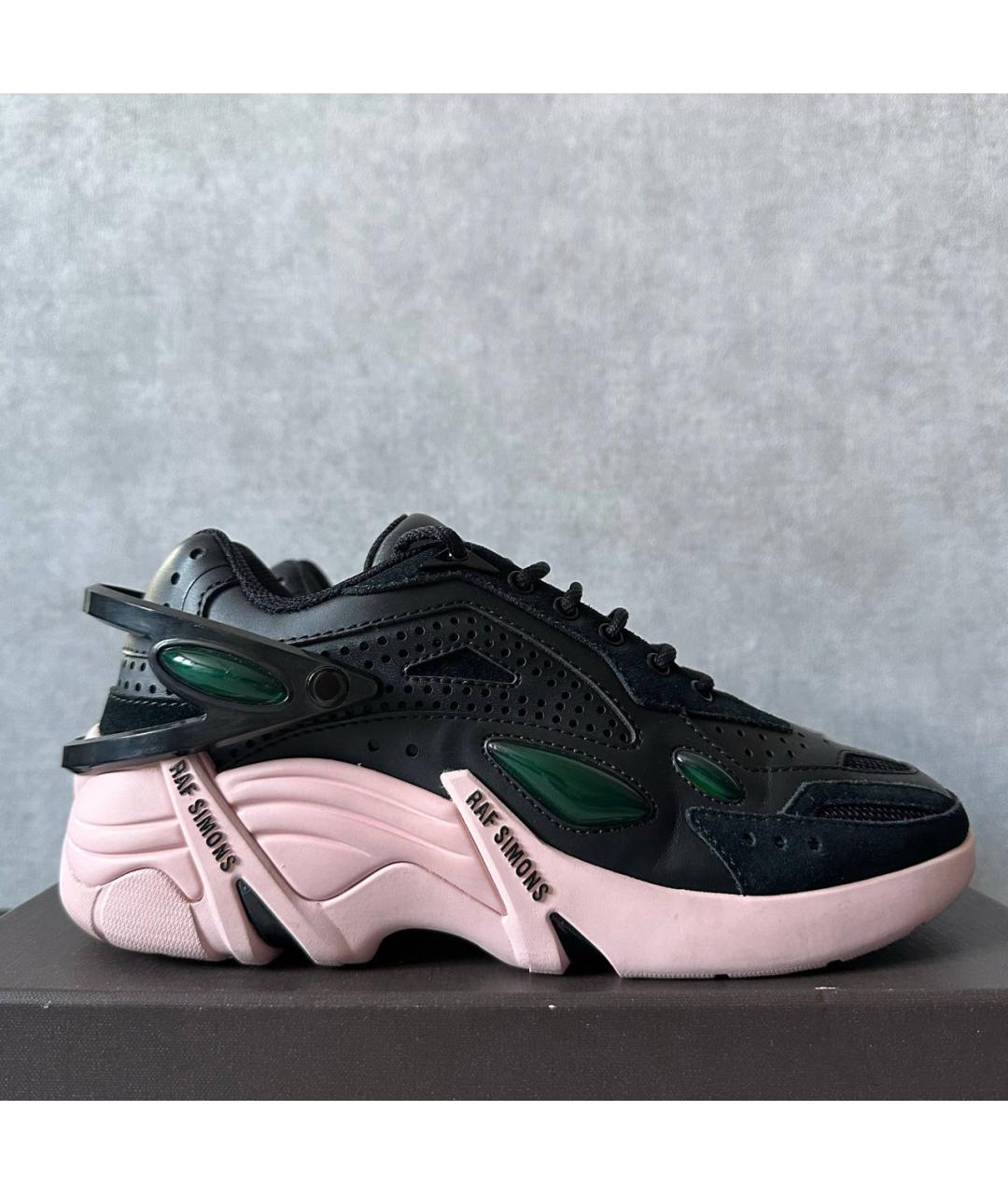 RAF SIMONS Черные кожаные кроссовки, фото 9