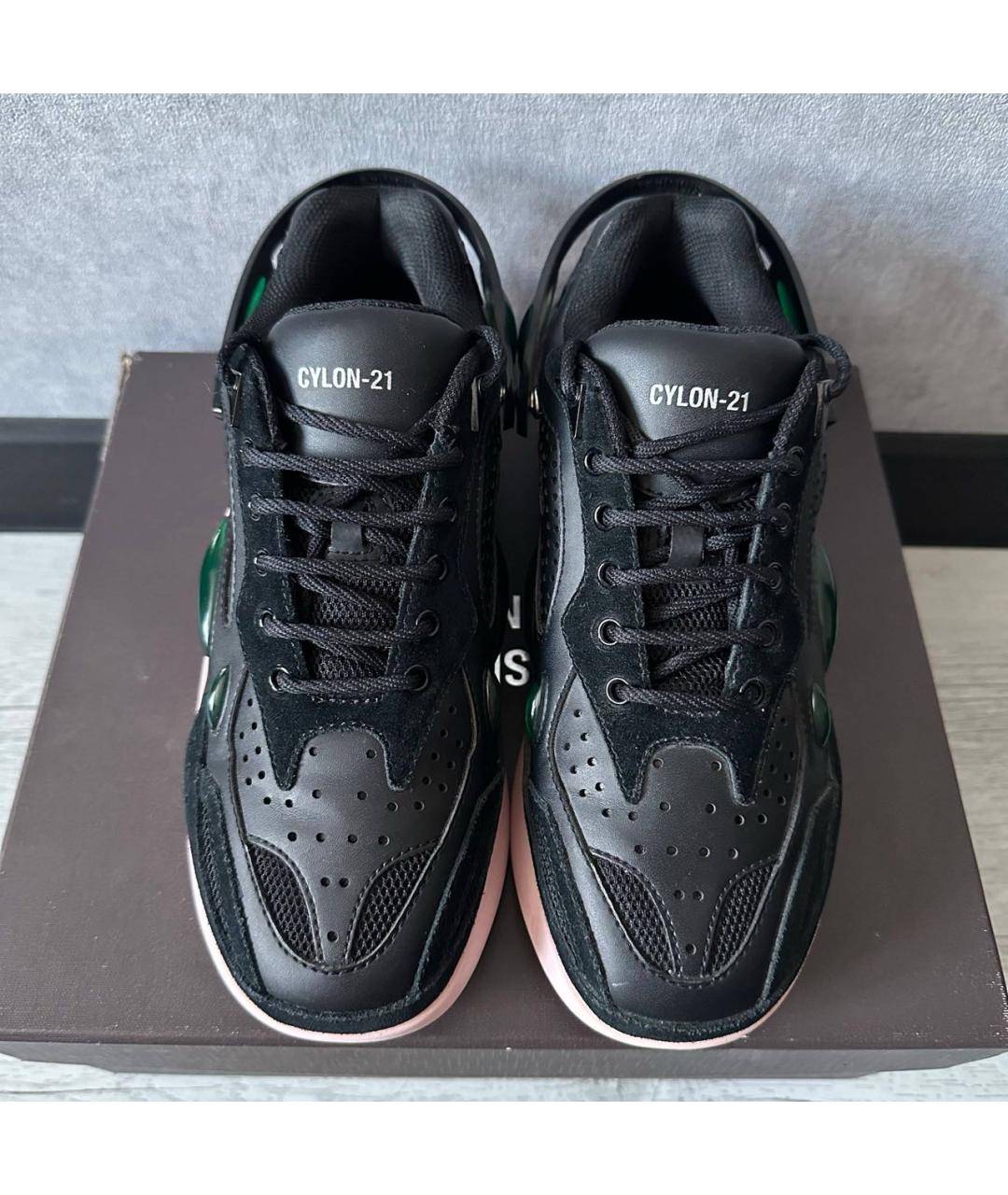 RAF SIMONS Черные кожаные кроссовки, фото 2