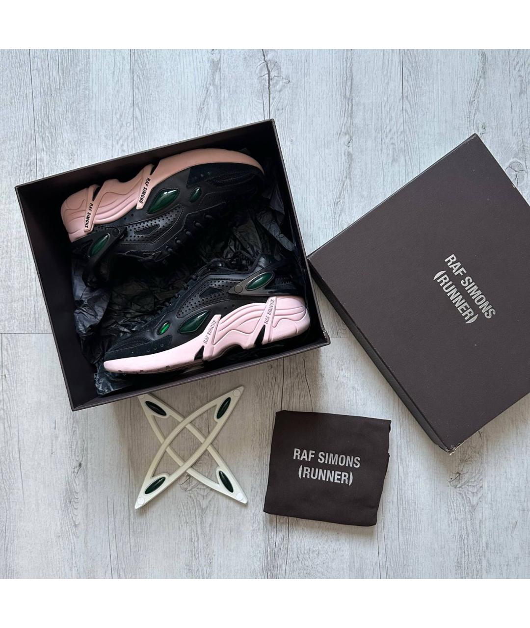 RAF SIMONS Черные кожаные кроссовки, фото 7