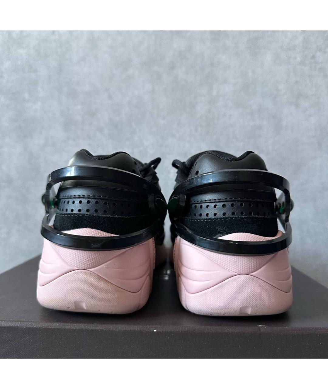 RAF SIMONS Черные кожаные кроссовки, фото 4