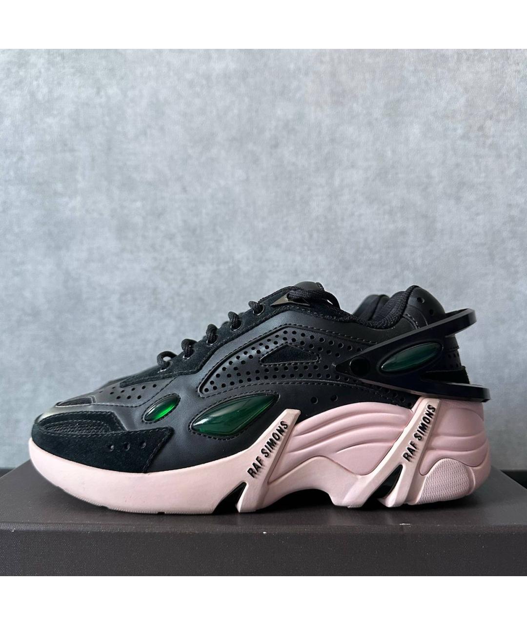 RAF SIMONS Черные кожаные кроссовки, фото 3