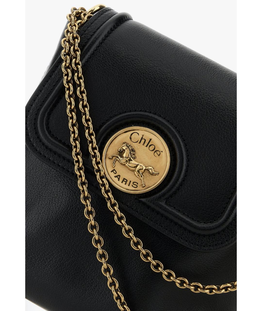 CHLOE Черный кожаный рюкзак, фото 4