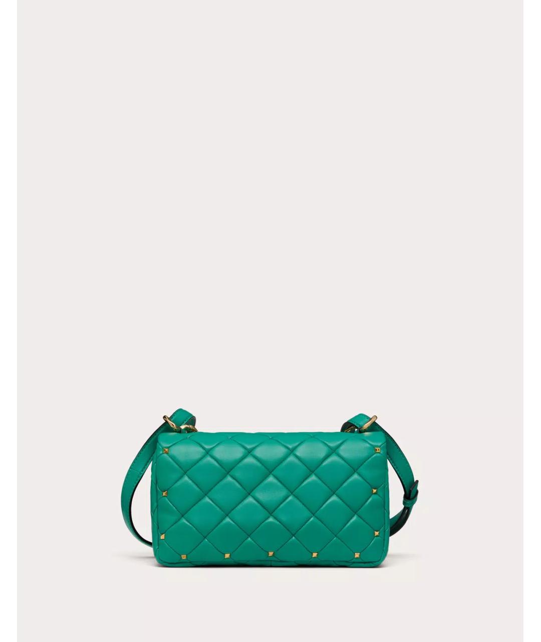VALENTINO Зеленая кожаная сумка через плечо, фото 3
