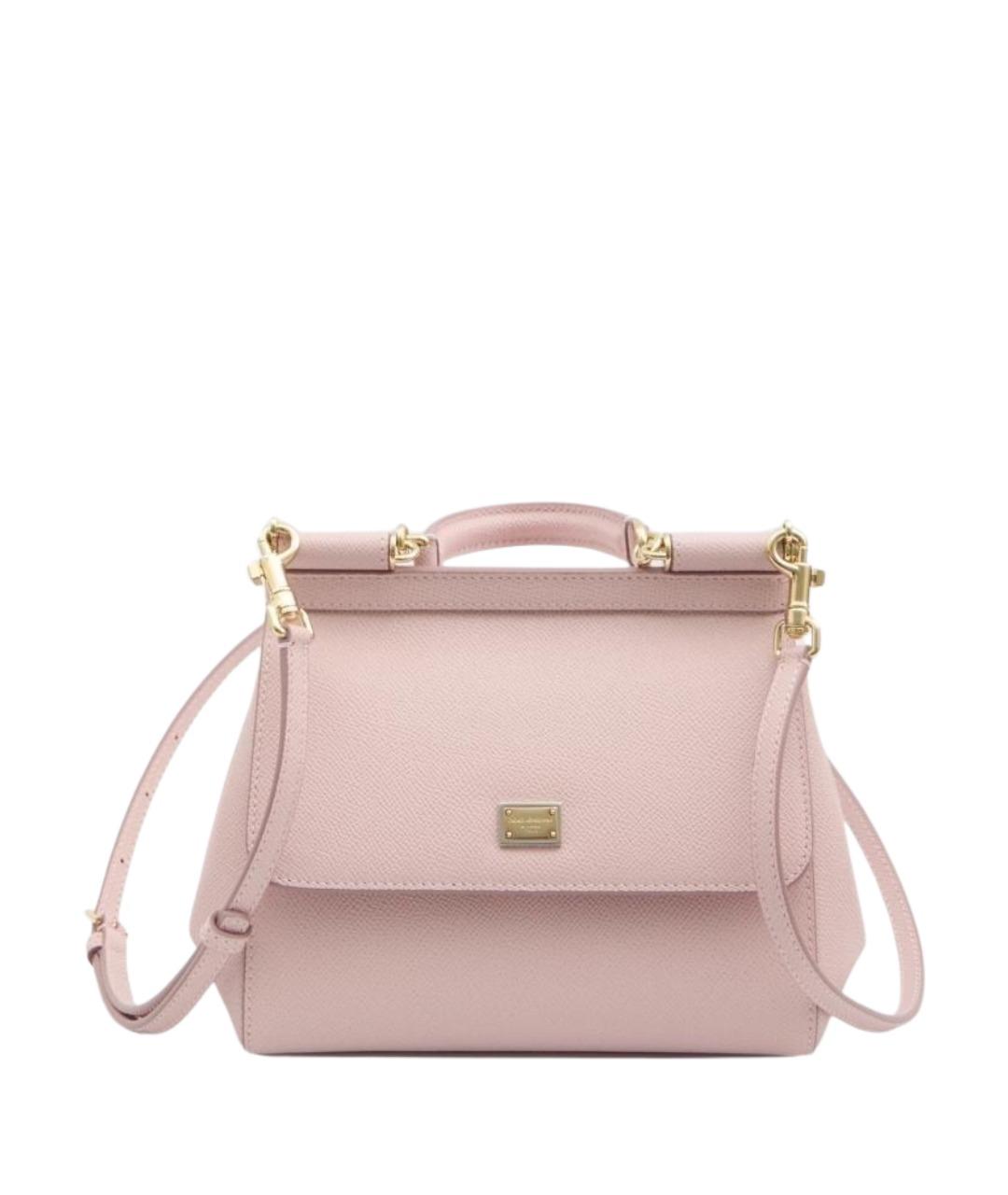 DOLCE&GABBANA Розовая кожаная сумка тоут, фото 1