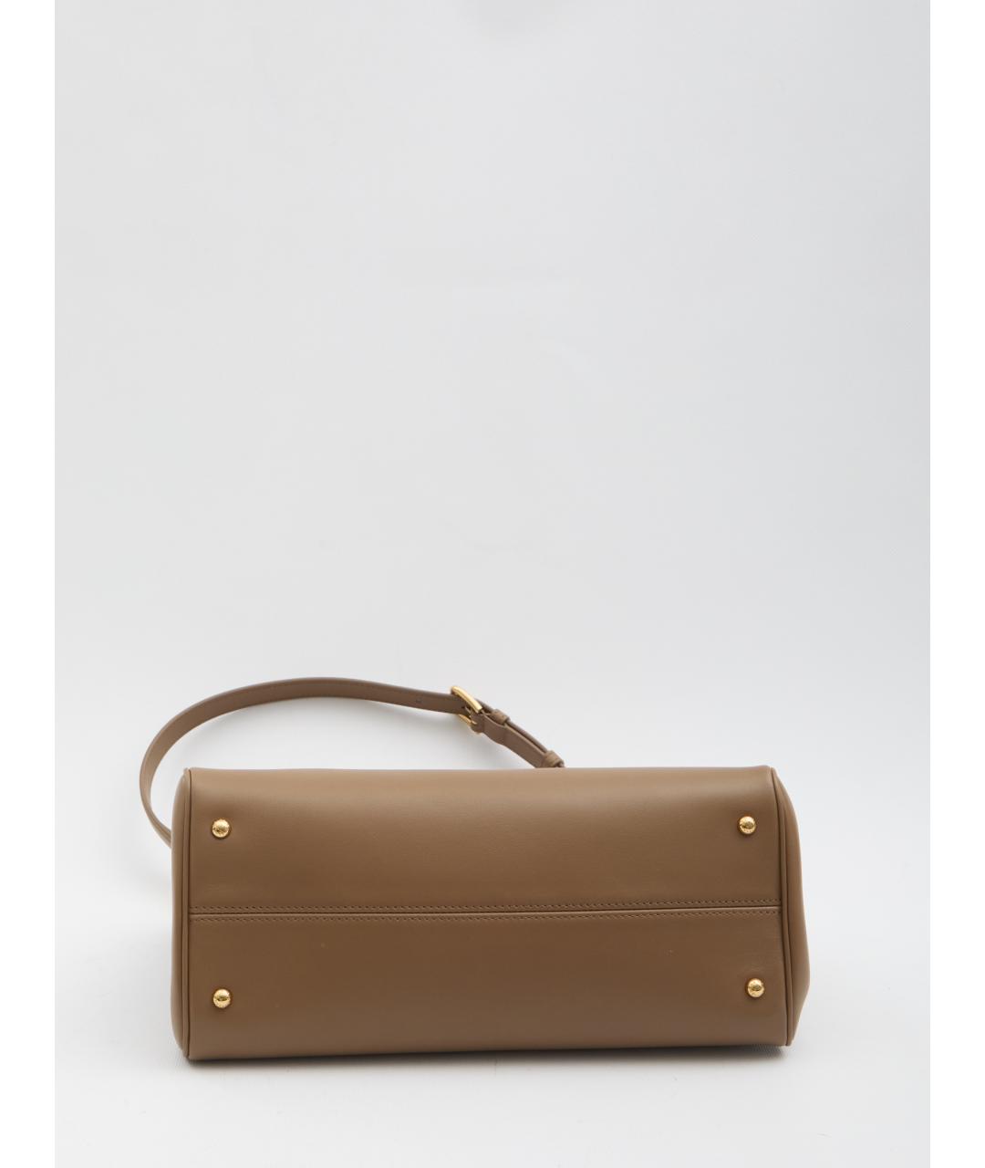 DOLCE&GABBANA Коричневая кожаная сумка с короткими ручками, фото 3