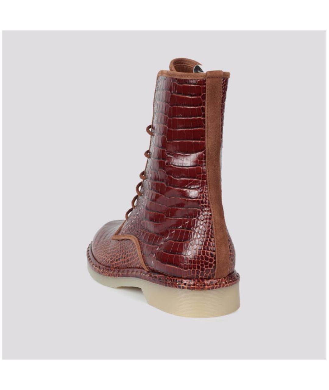 MAX MARA Коричневые кожаные ботинки, фото 3