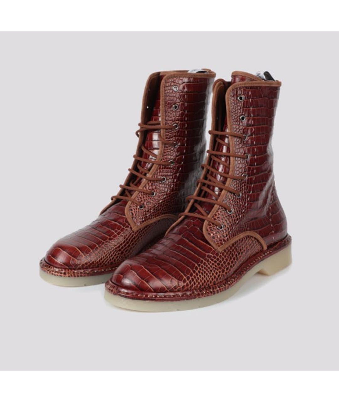 MAX MARA Коричневые кожаные ботинки, фото 2