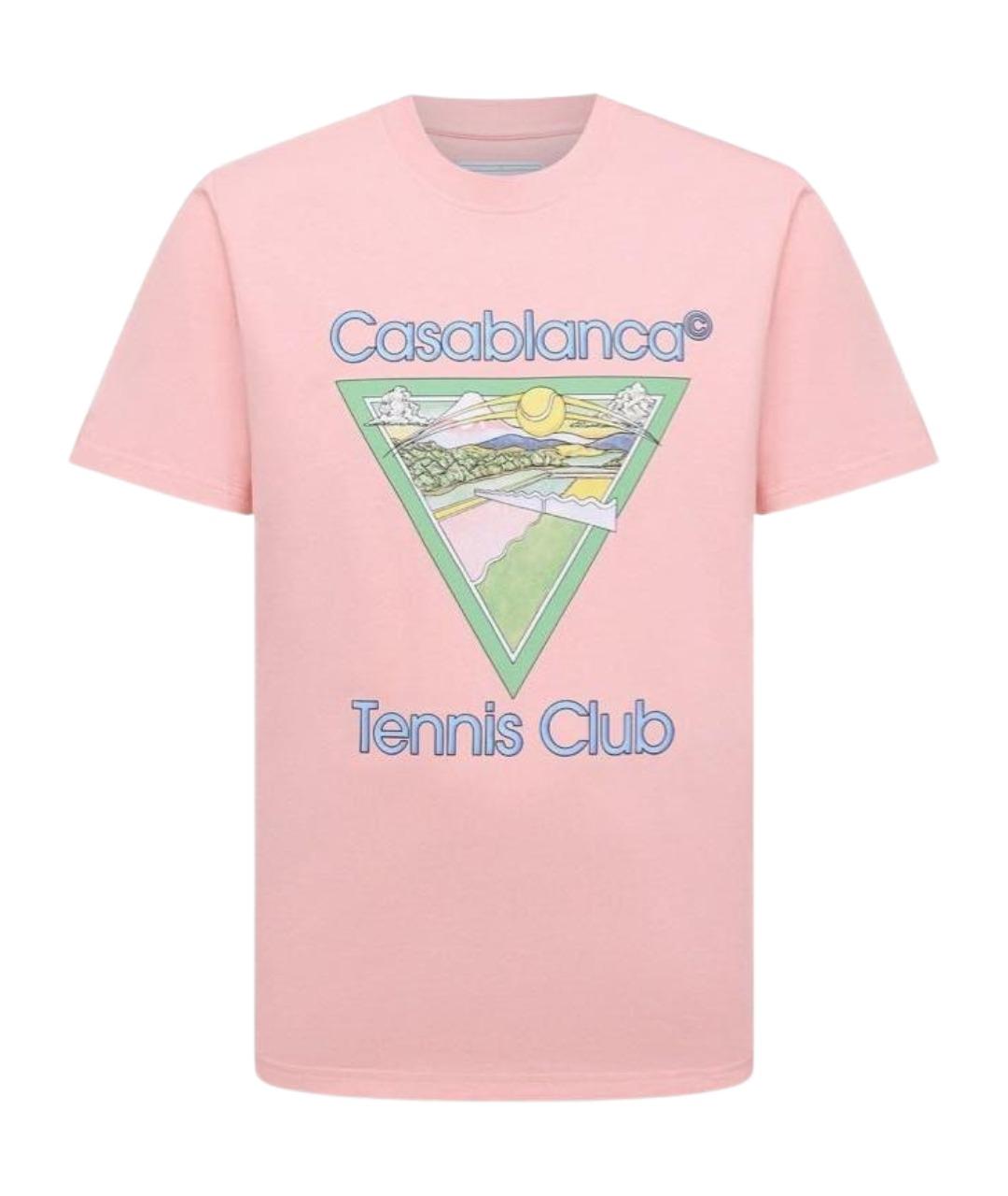 CASABLANCA Розовая хлопковая футболка, фото 1