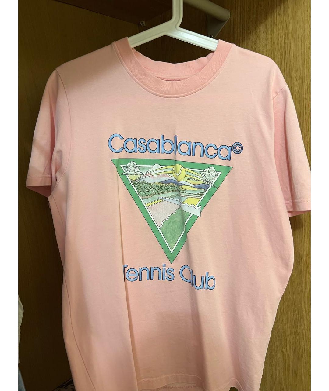 CASABLANCA Розовая хлопковая футболка, фото 2