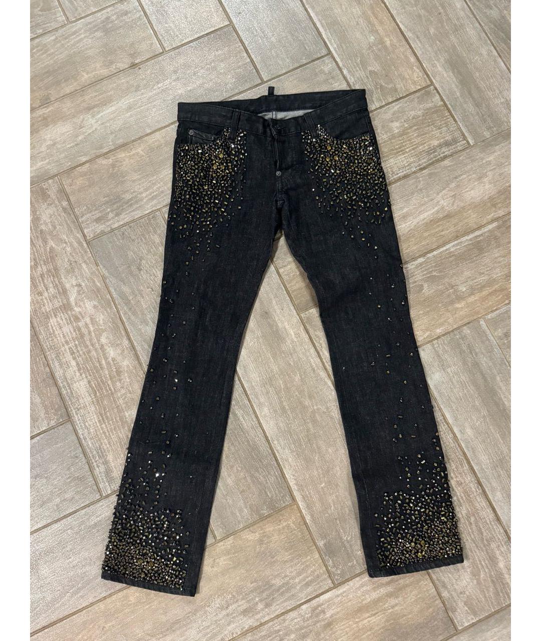 DSQUARED2 Черные хлопковые джинсы слим, фото 4