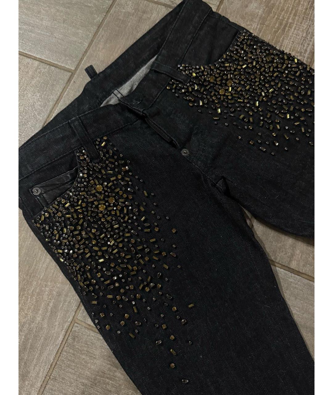 DSQUARED2 Черные хлопковые джинсы слим, фото 3