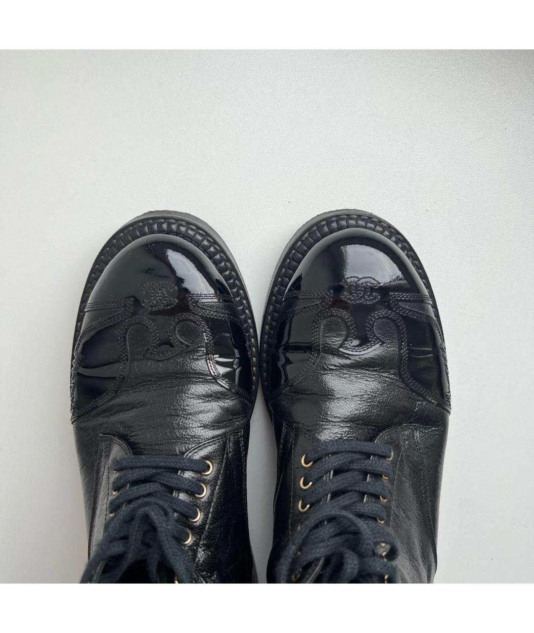 CHANEL Черные кожаные ботинки, фото 4