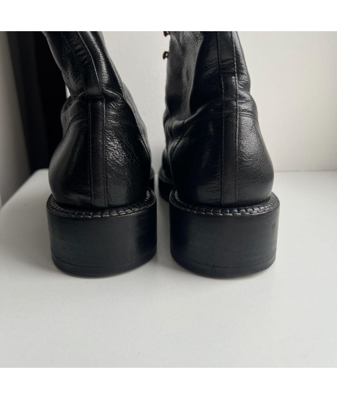 CHANEL Черные кожаные ботинки, фото 6
