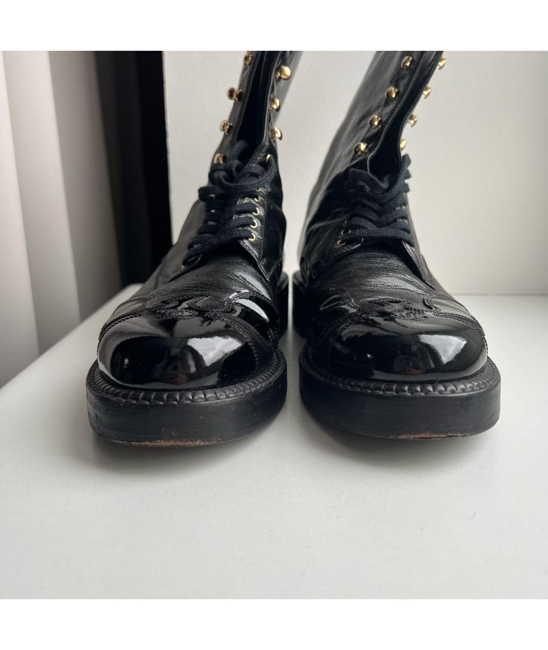 CHANEL Черные кожаные ботинки, фото 5