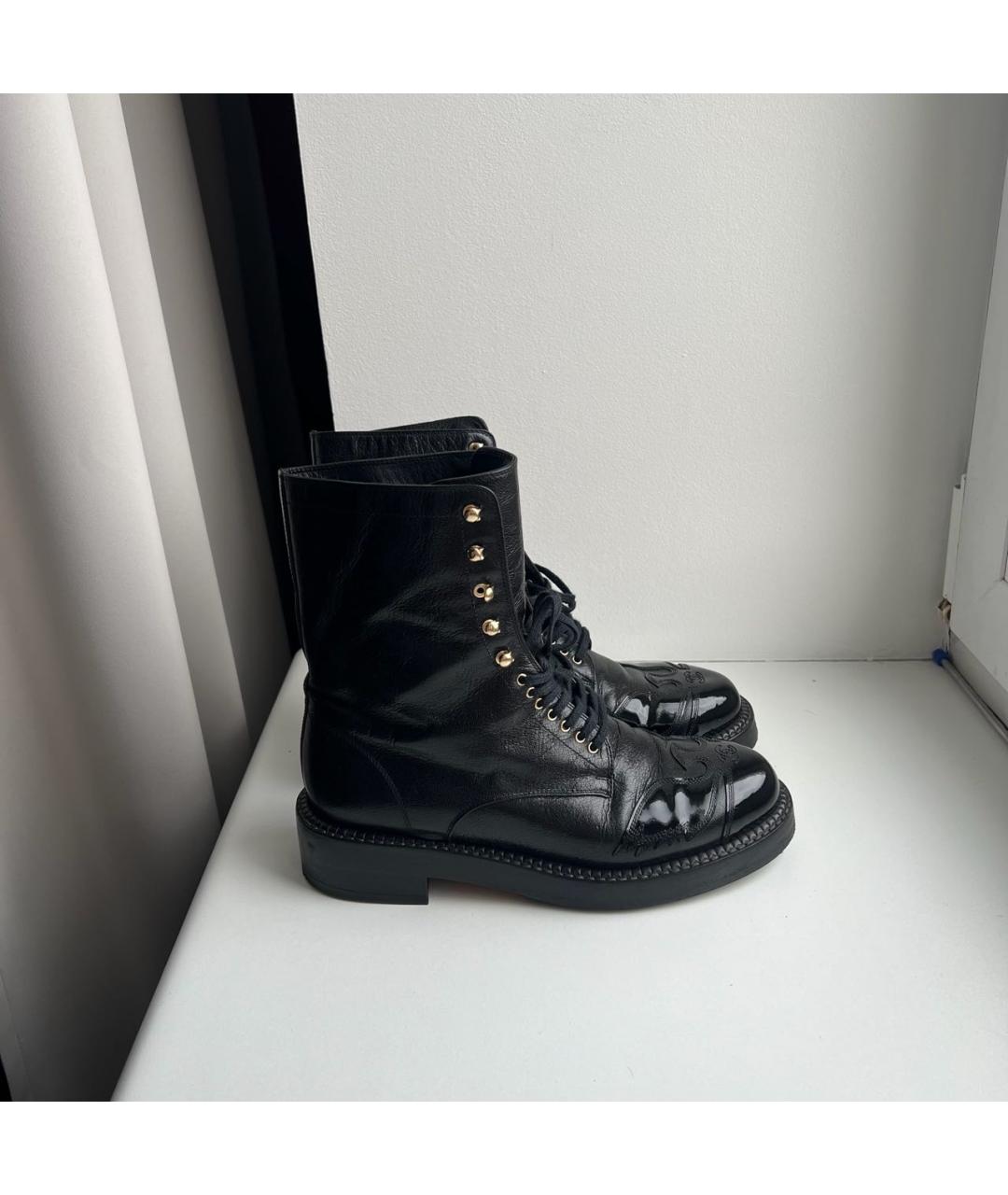 CHANEL Черные кожаные ботинки, фото 9