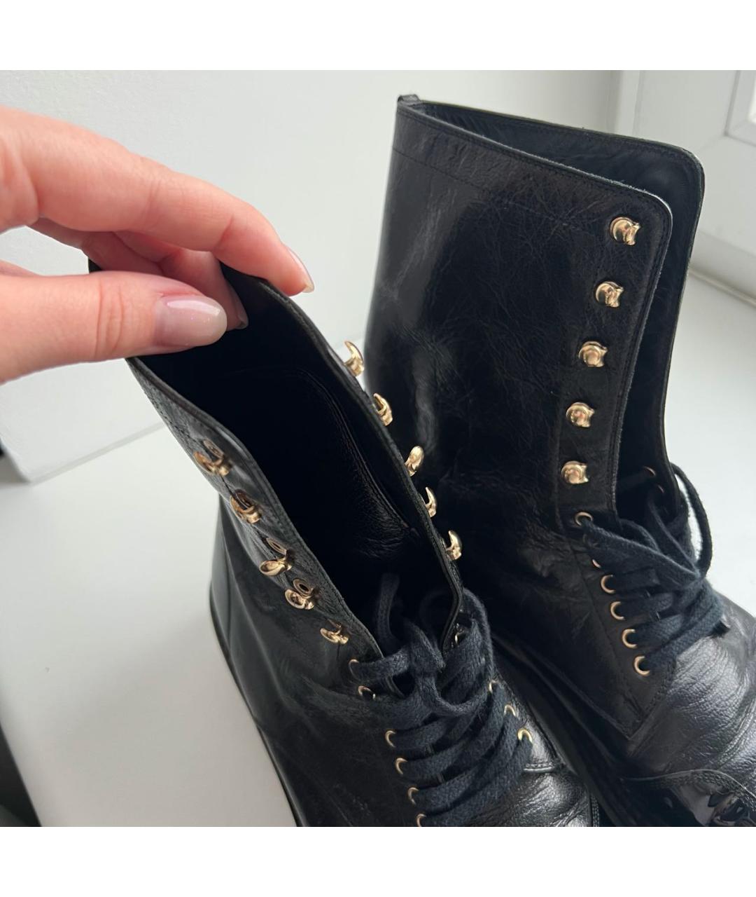 CHANEL Черные кожаные ботинки, фото 8