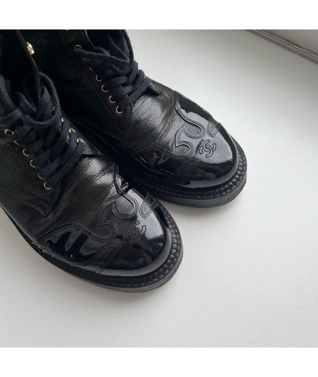 CHANEL Черные кожаные ботинки, фото 3