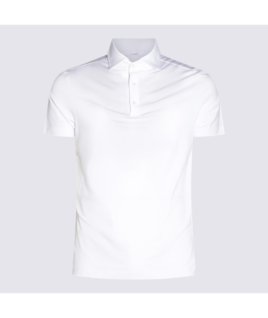 MALO Белое хлопковое поло с коротким рукавом, фото 3