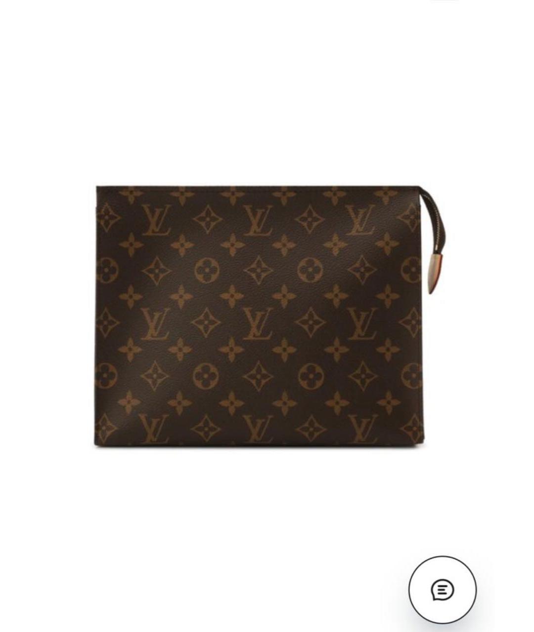 LOUIS VUITTON Коричневая кожаная косметичка, фото 1